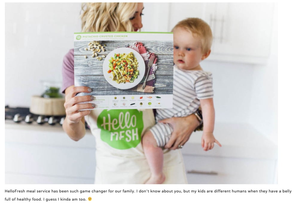 Hello-Fresh-testimonial-by-influencer