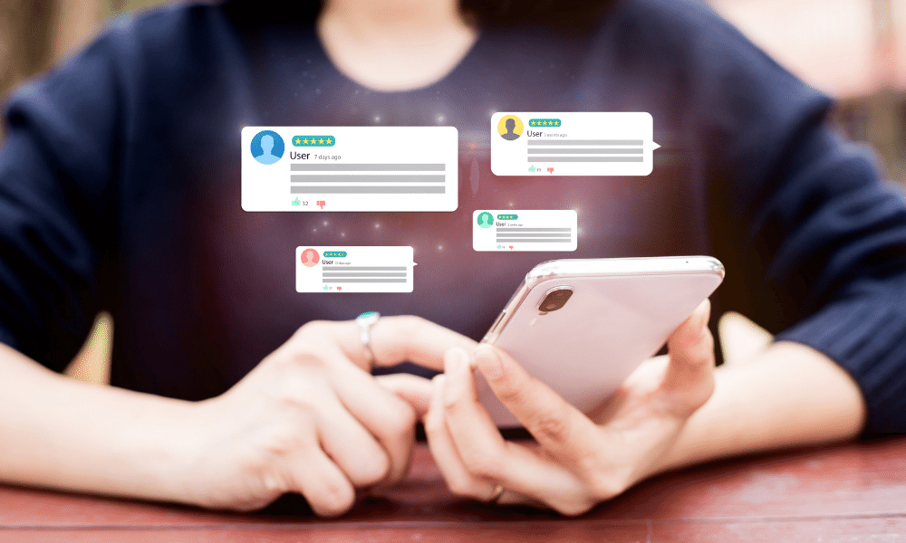 Screenshot of someone writing a review